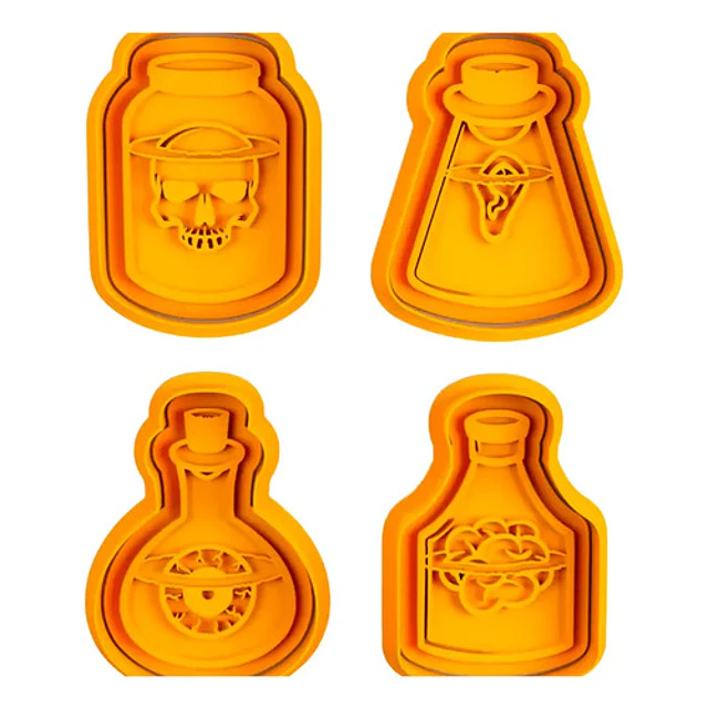 Cortadores De Galletas - Botellas De Pociones (pack 4 Un)