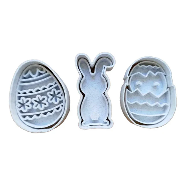 Cortadores De Galletas - Conejo Y Huevos (pack 3 Un)