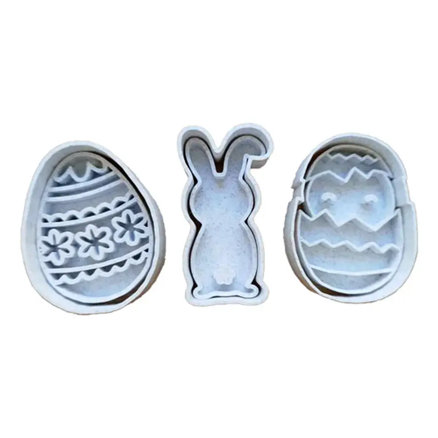 Cortadores De Galletas - Conejo Y Huevos (pack 3 Un)