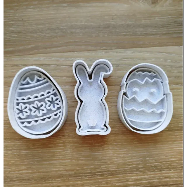 Cortadores De Galletas - Conejo Y Huevos (pack 3 Un)