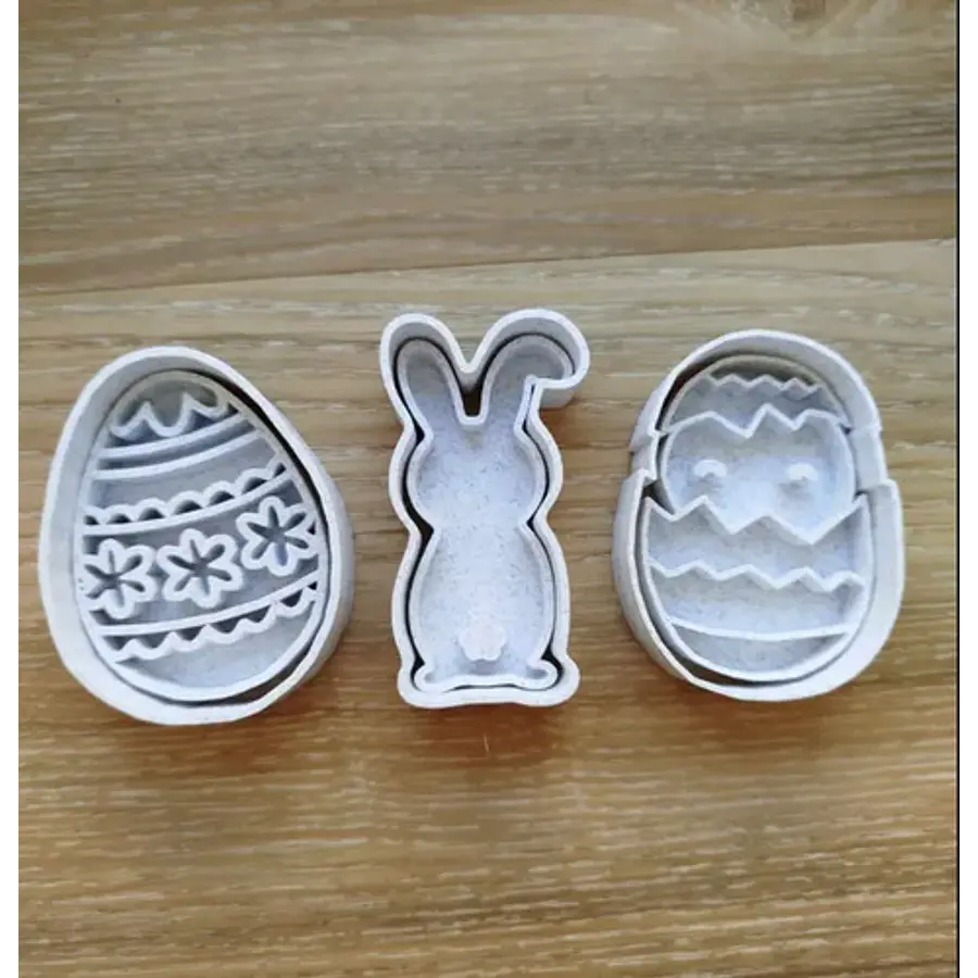 Cortadores De Galletas - Conejo Y Huevos (pack 3 Un)