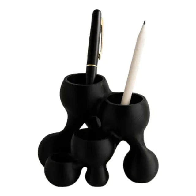 Portalápices Minimalista Negro De Escritorio