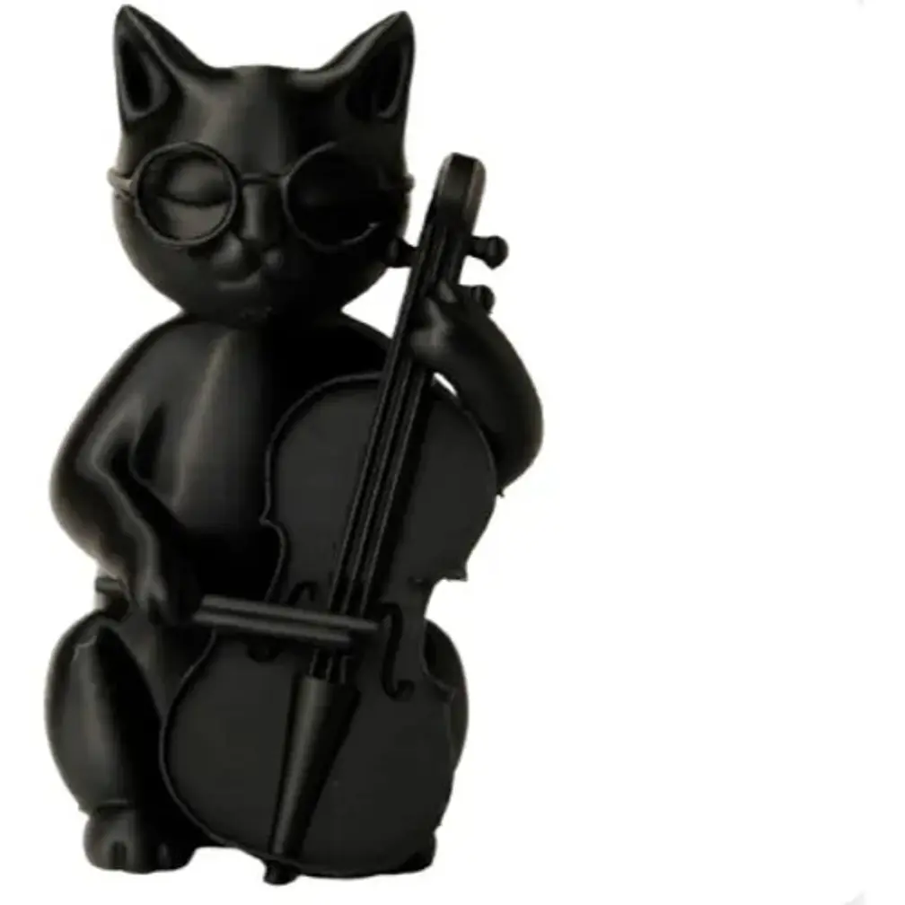 Escultura Gato Músico 1