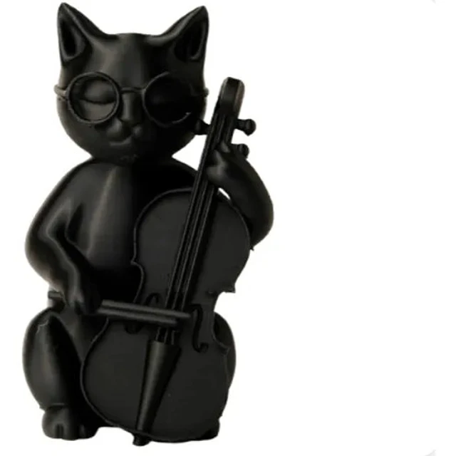 Escultura Gato Músico