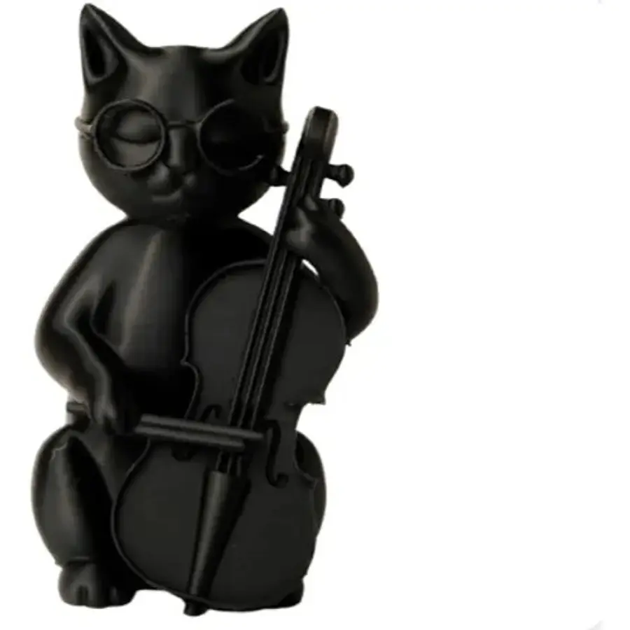 Escultura Gato Músico