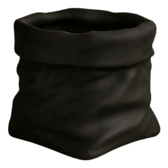 Maceta Forma De Bolsa Negra