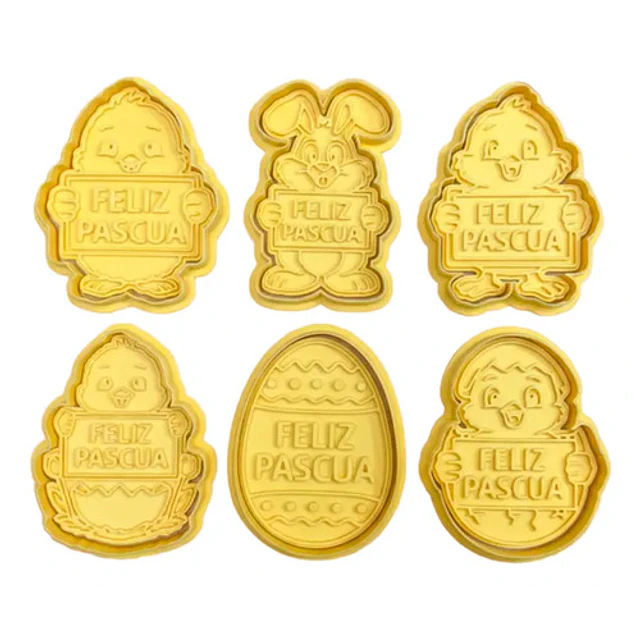 Cortadores De Galletas - Feliz Pascua (pack 6 Un)