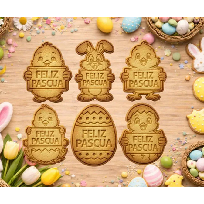 Cortadores De Galletas - Feliz Pascua (pack 6 Un) 4