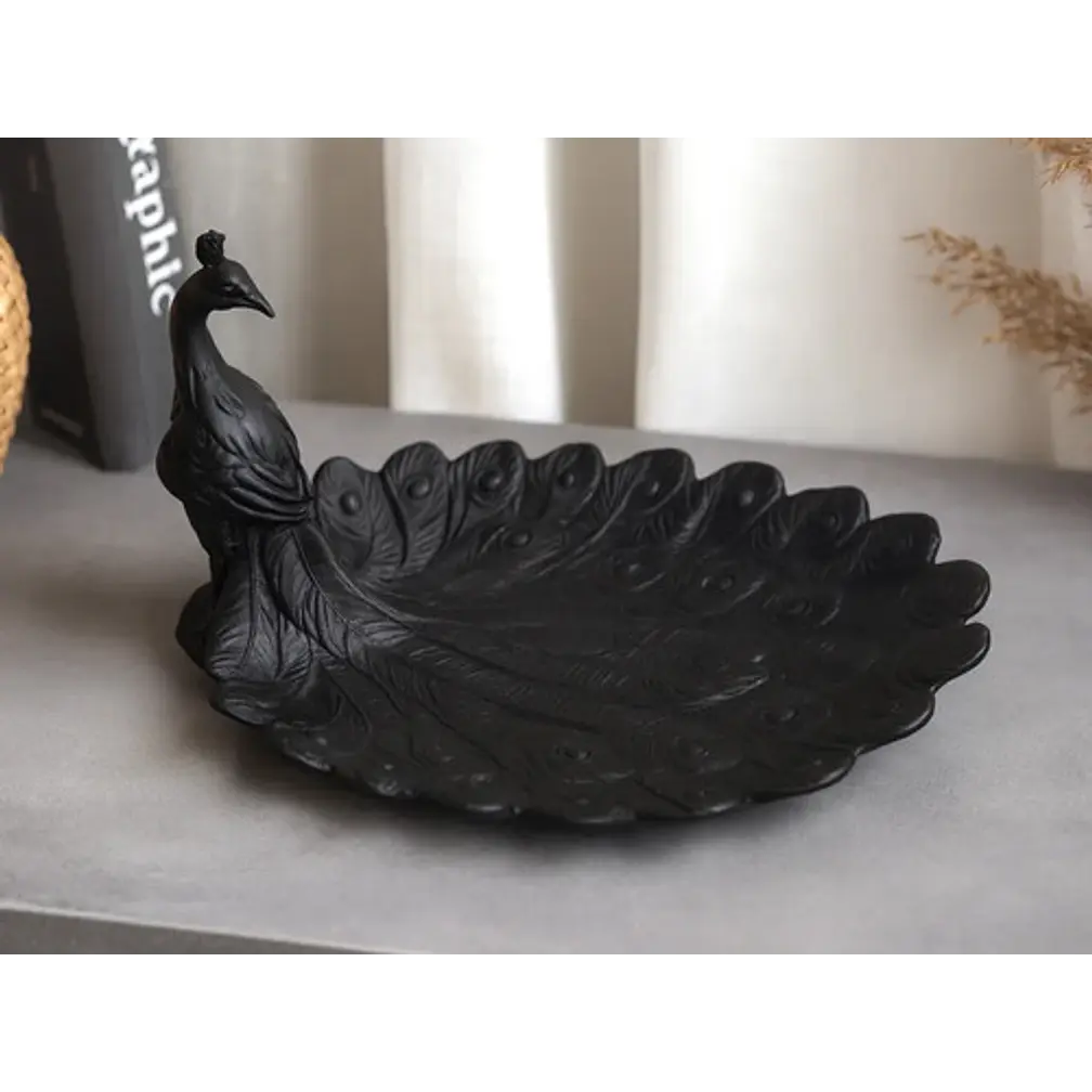 Bandeja Decorativa- Plumas De Pavo Real 2