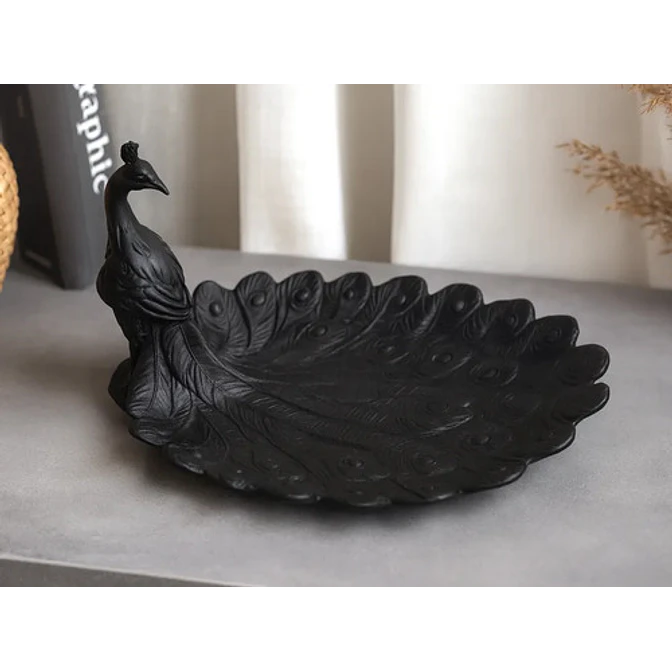 Bandeja Decorativa- Plumas De Pavo Real 2