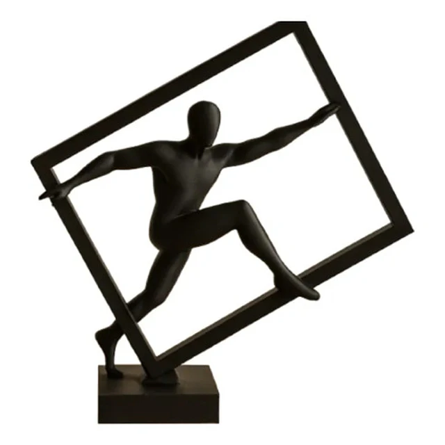 Escultura- Atleta Abstracto En Cubo