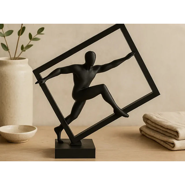 Escultura- Atleta Abstracto En Cubo