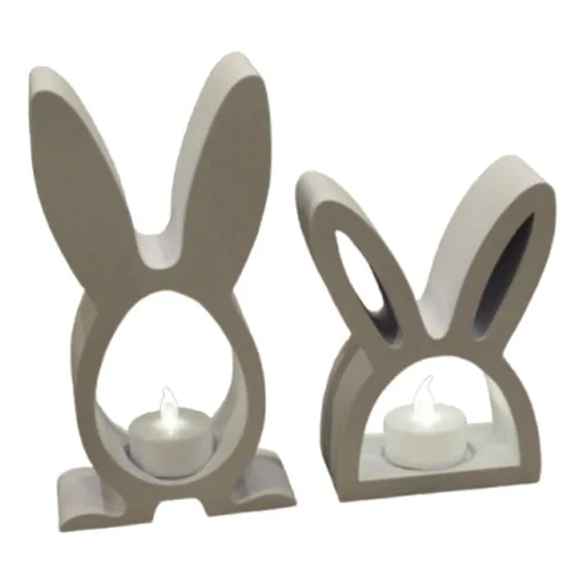 Pack De 2 Portavelas Led- Conejo De Pascua