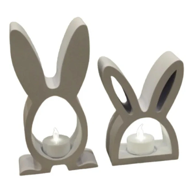 Pack De 2 Portavelas Led- Conejo De Pascua 1