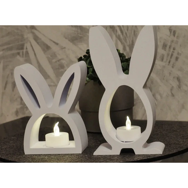 Pack De 2 Portavelas Led- Conejo De Pascua