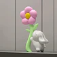 Figura Decorativo De Conejito De Pascua Y Flores - Miniatura 1