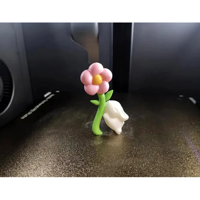 Figura Decorativo De Conejito De Pascua Y Flores