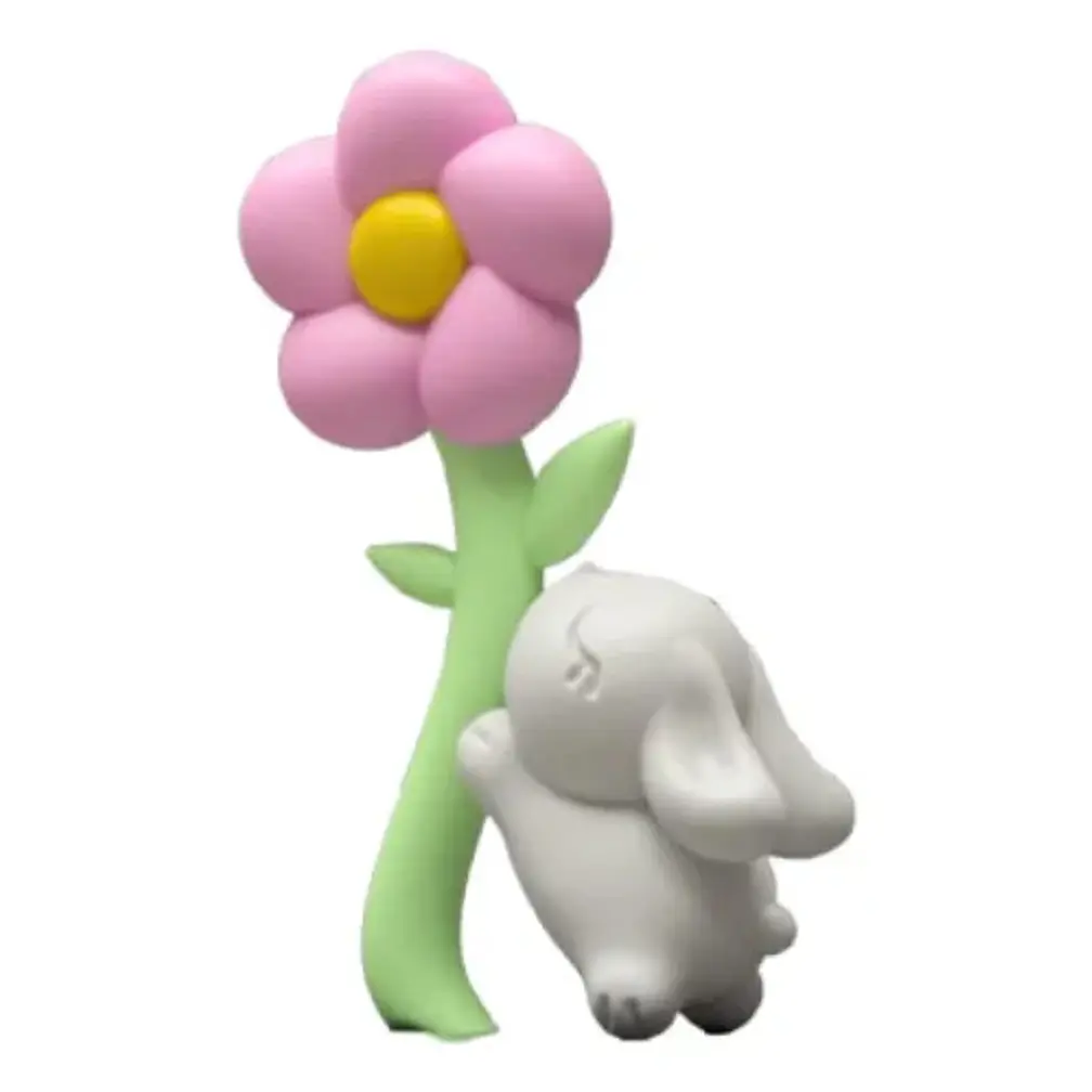 Figura Decorativo De Conejito De Pascua Y Flores 3