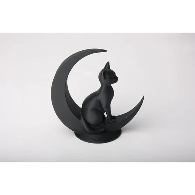 Escultura Gato Sentado En La Luna