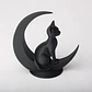 Escultura Gato Sentado En La Luna - Miniatura 1
