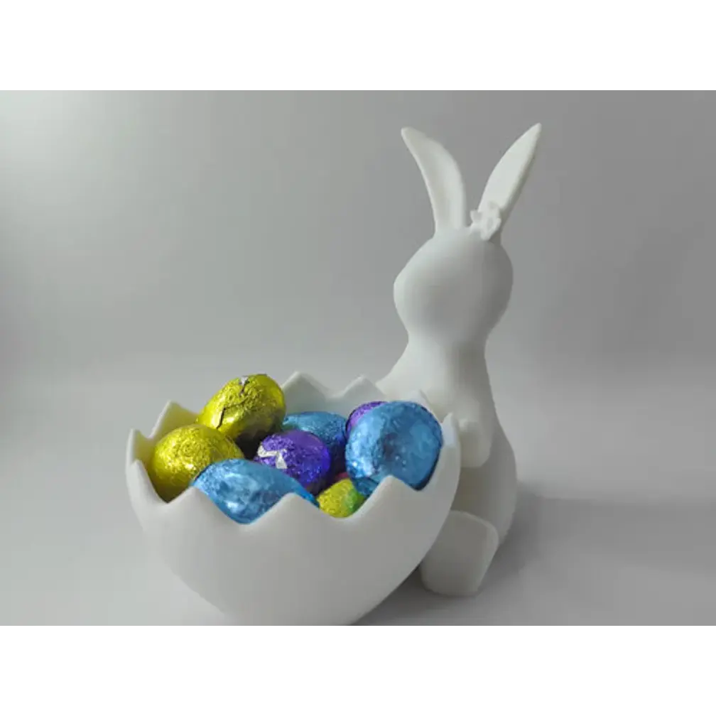 Figura Decorativa De Conejita De Pascua Con Cesta De Huevos 4