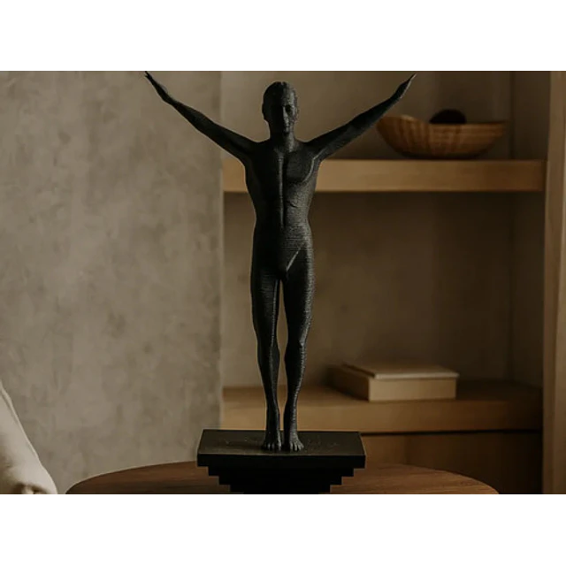 Escultura Negra- Atleta Abstracto