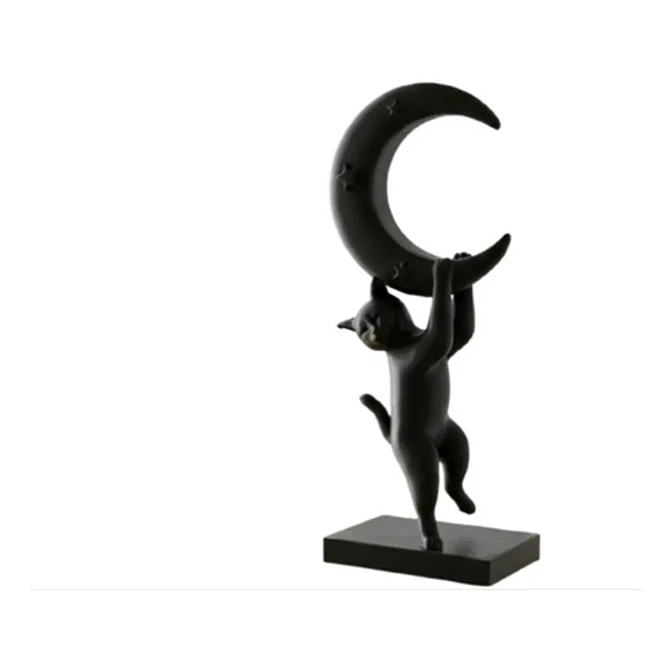 Escultura- Gato Juguetón En La Luna 1