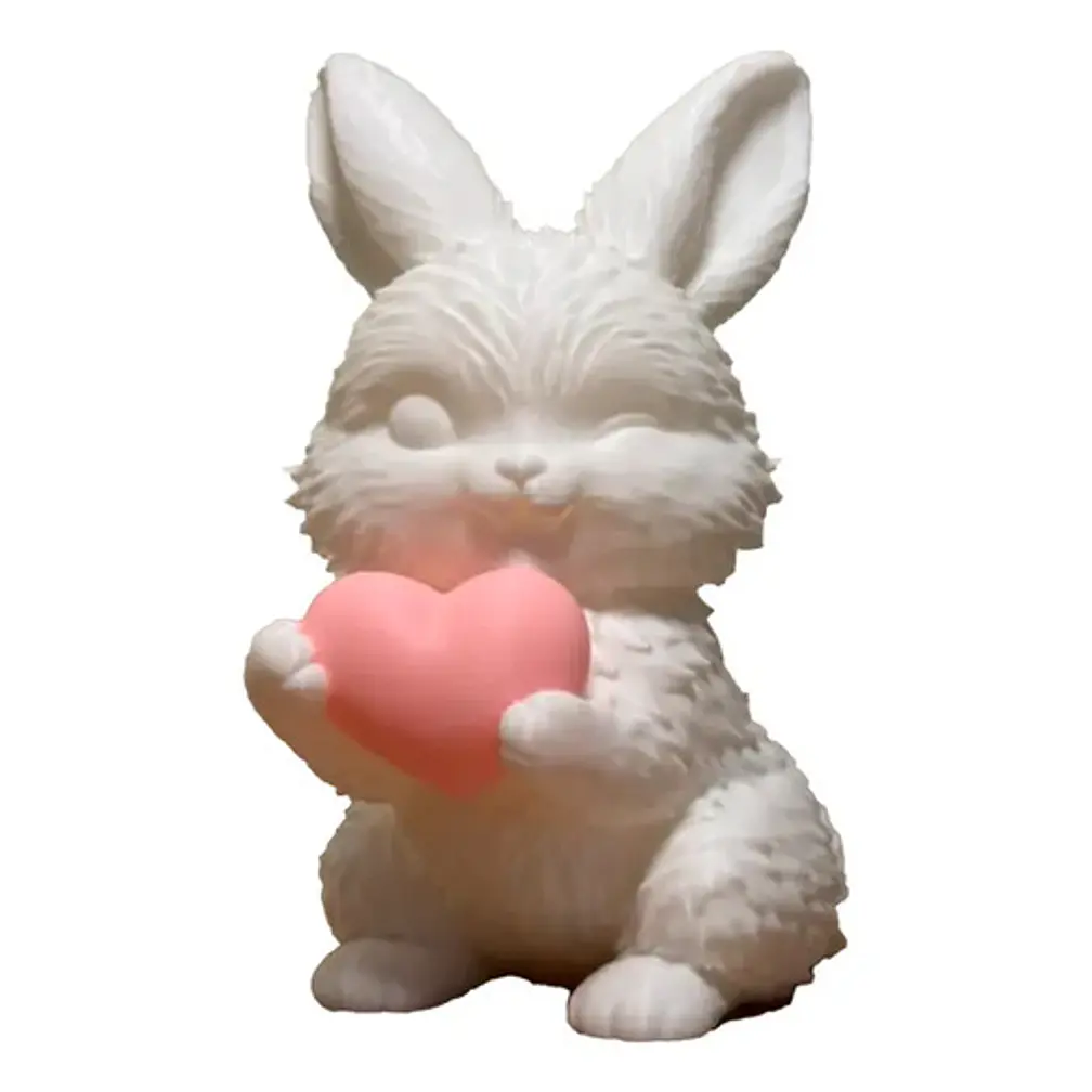 Escultura De Conejo De Pascua Con Corazón 1