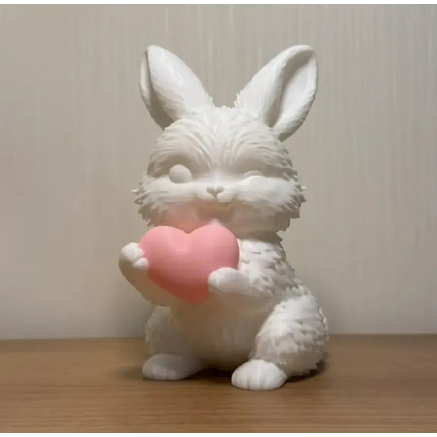 Escultura De Conejo De Pascua Con Corazón