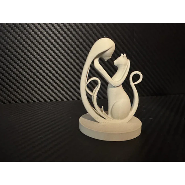Escultura Minimalista- Mujer Y Gato