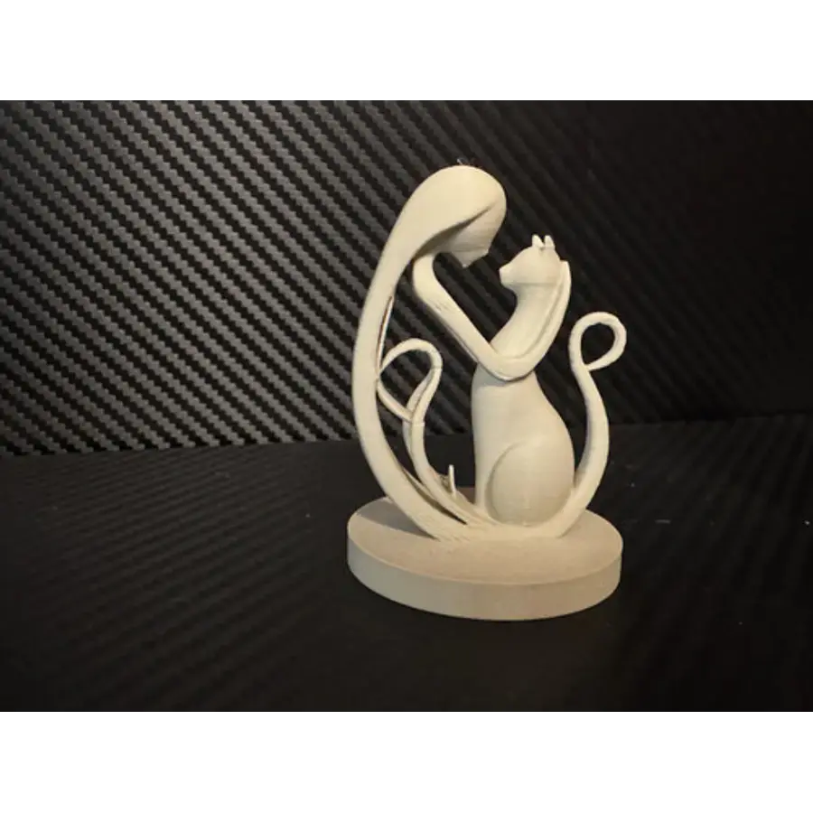 Escultura Minimalista- Mujer Y Gato