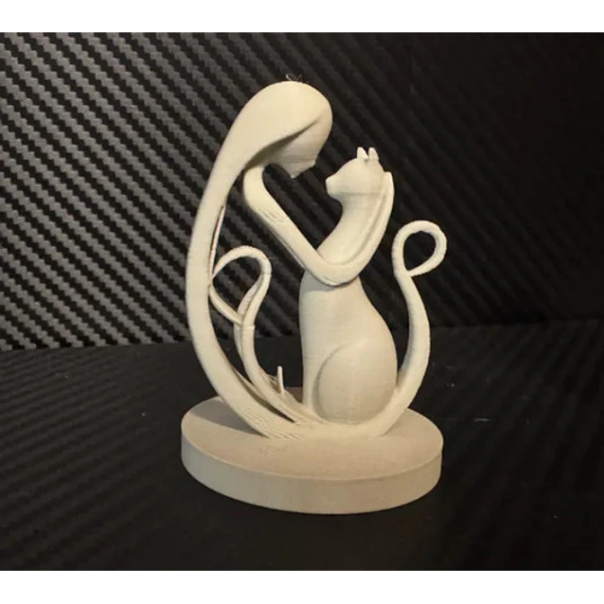Escultura Minimalista- Mujer Y Gato 3