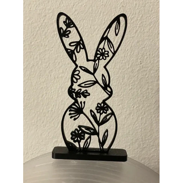 Escultura De Conejo De Pascua Floral Deco