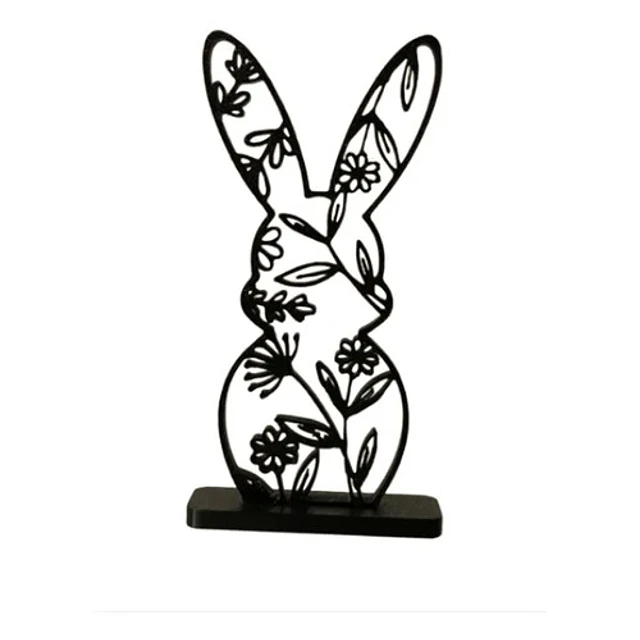 Escultura De Conejo De Pascua Floral Deco
