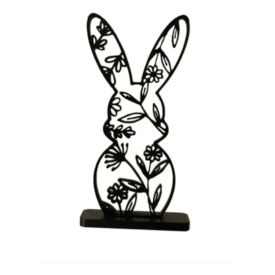 Escultura De Conejo De Pascua Floral Deco