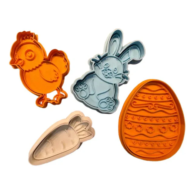 Conjunto De Cortadores De Galletas De Pascua (4 Un)