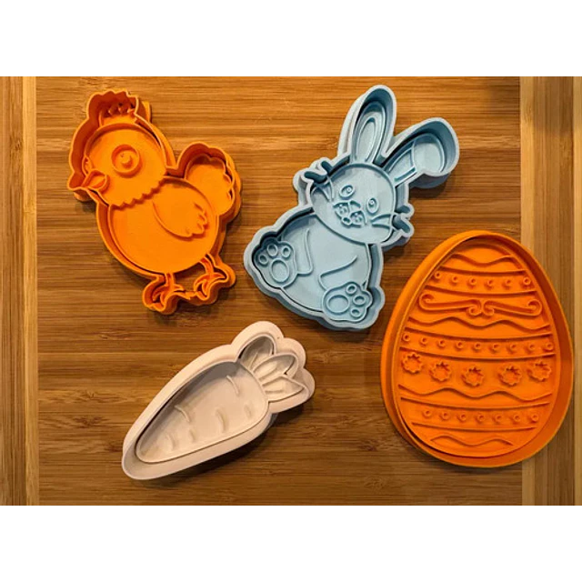 Conjunto De Cortadores De Galletas De Pascua (4 Un)