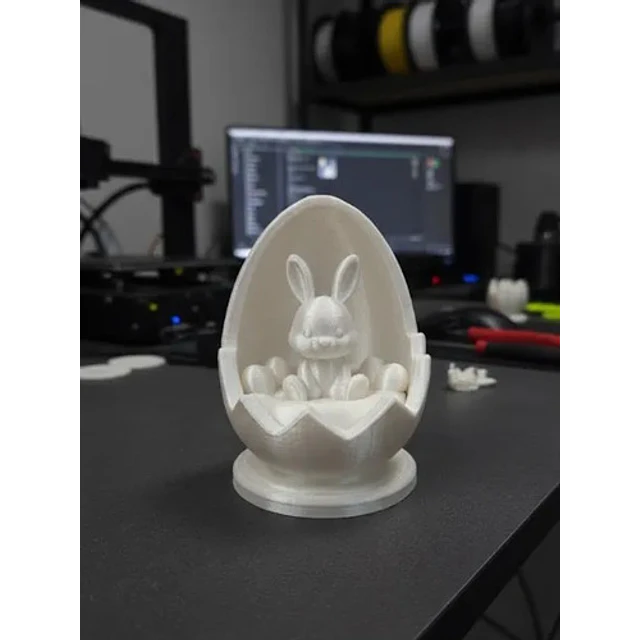 Figura Decorativa De Conejo De Pascua En Huevo