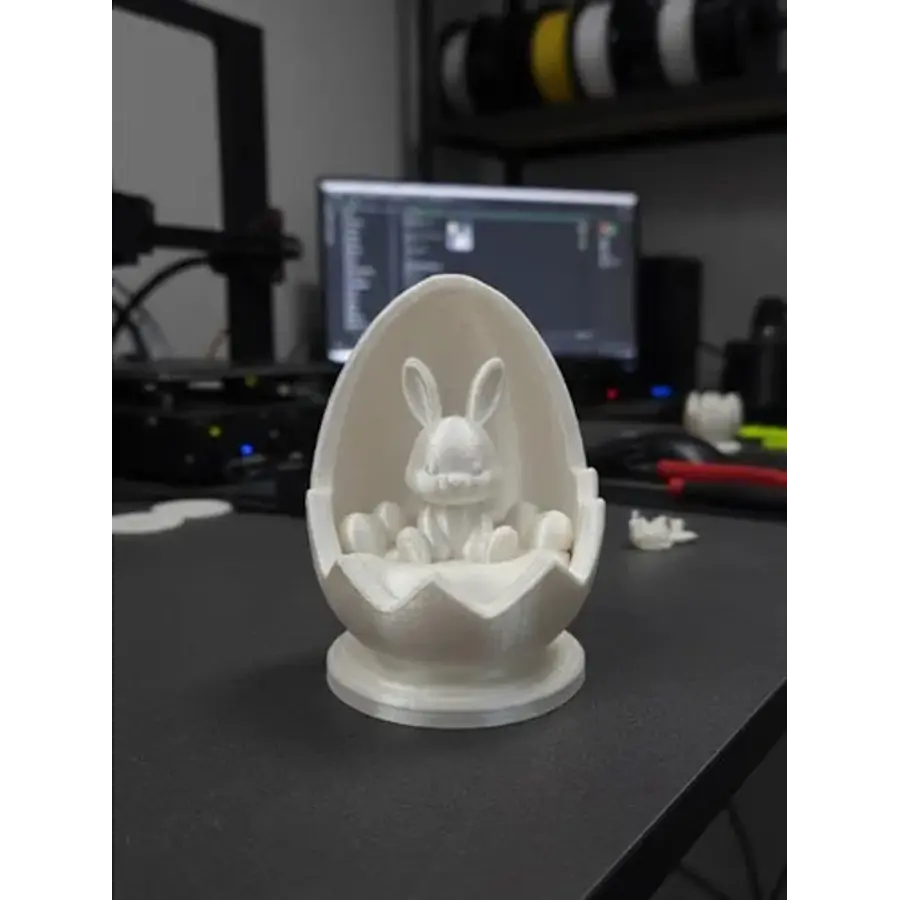 Figura Decorativa De Conejo De Pascua En Huevo