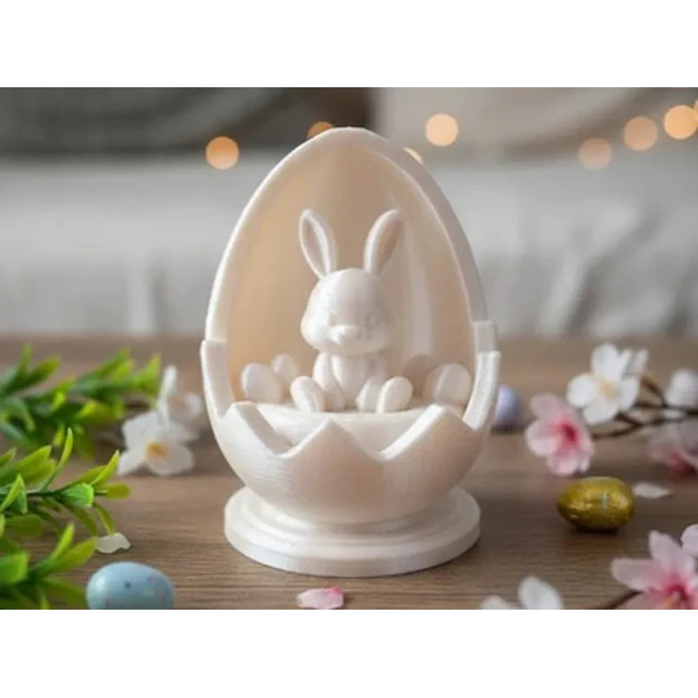 Figura Decorativa De Conejo De Pascua En Huevo