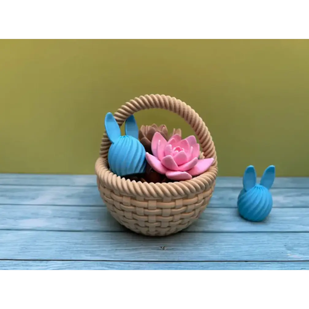 Cesta De Pascua Pequeña Tejida 3