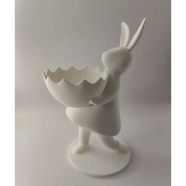 Figura Conejo De Pascua Con Tazón Para Huevos
