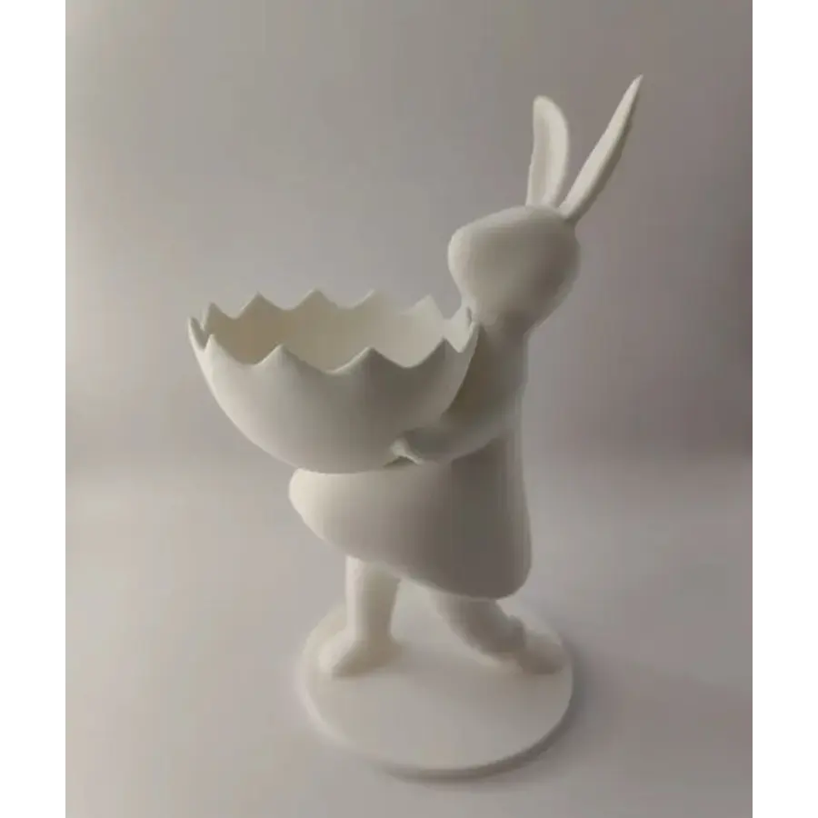 Figura Conejo De Pascua Con Tazón Para Huevos