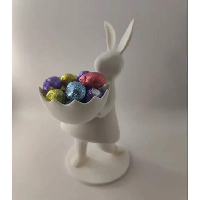Figura Conejo De Pascua Con Tazón Para Huevos 3