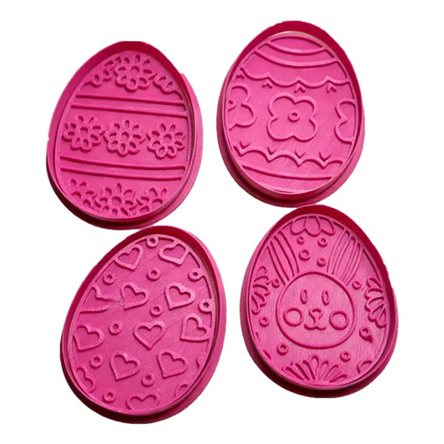 Cortadores De Galletas De Huevos De Pascua (pack 4 Un)