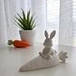 Escultura- Conejo De Pascua Tierno Sobre Zanahoria - Miniatura 6