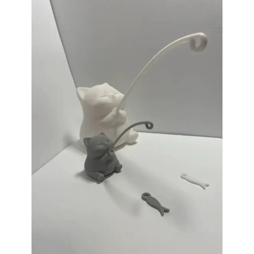 Mini Escultura- Gatito Pescando 2
