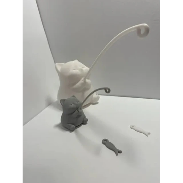 Mini Escultura- Gatito Pescando