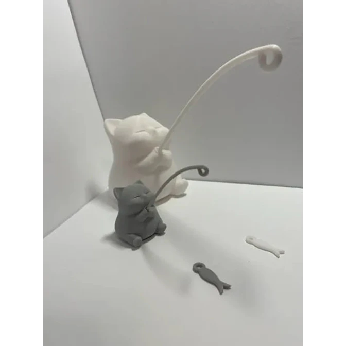 Mini Escultura- Gatito Pescando 2