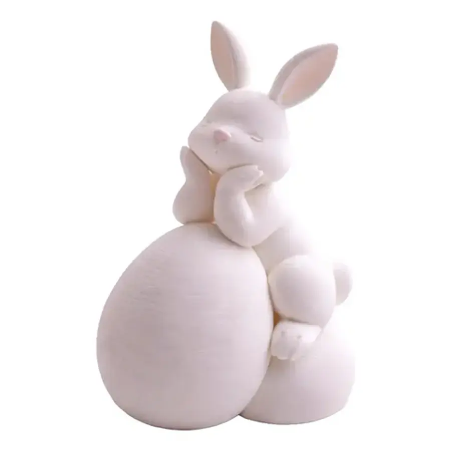 Figura Decorativa De Conejito En Huevo